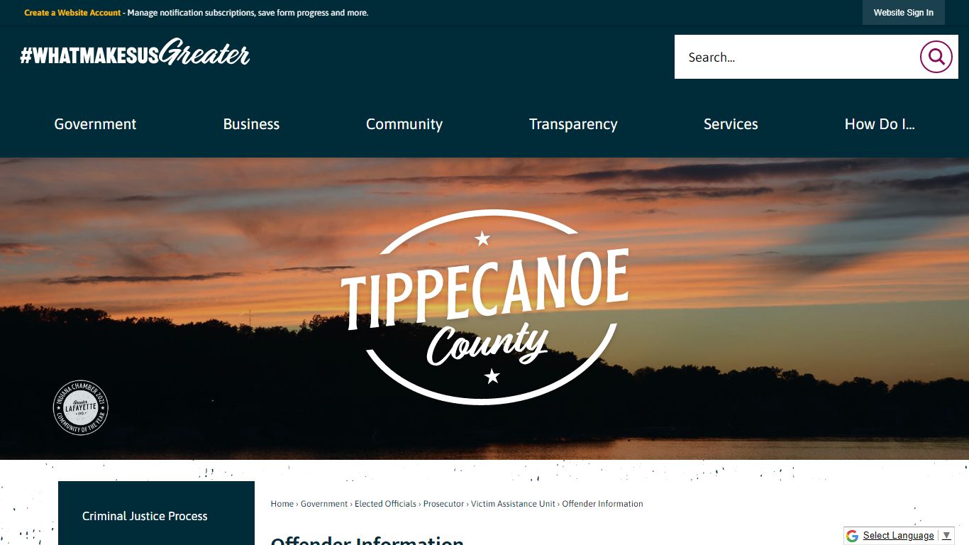 Offender Information | Tippecanoe County, IN - Indiana