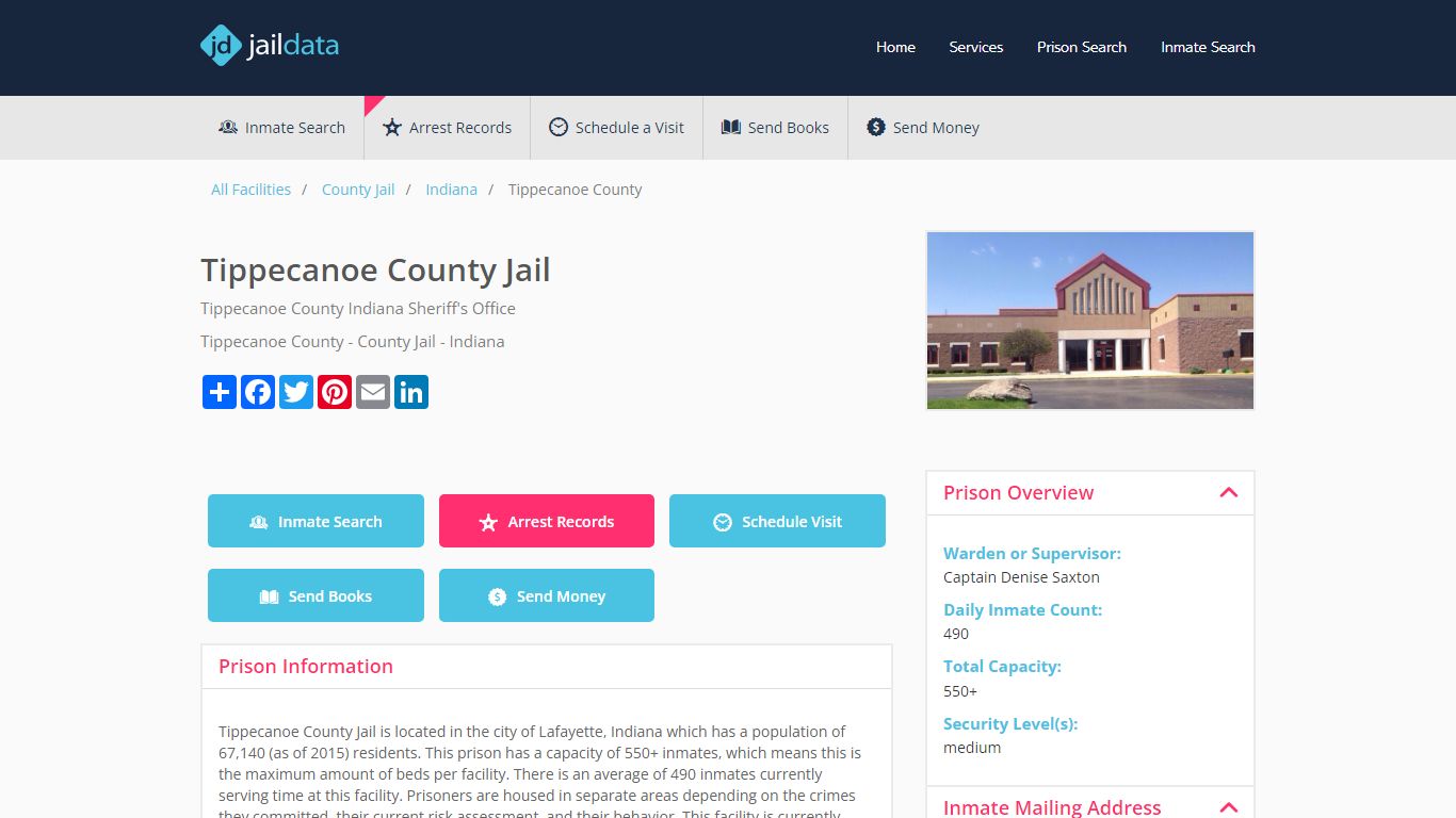 Tippecanoe County Jail Inmate Search and Prisoner Info - Lafayette, IN